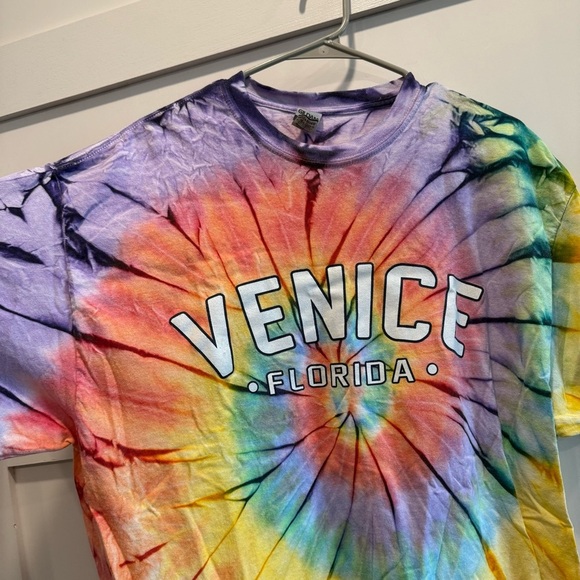 Gildan Purple and Red Tie-Dye T-Shirt - Picture 2 of 7